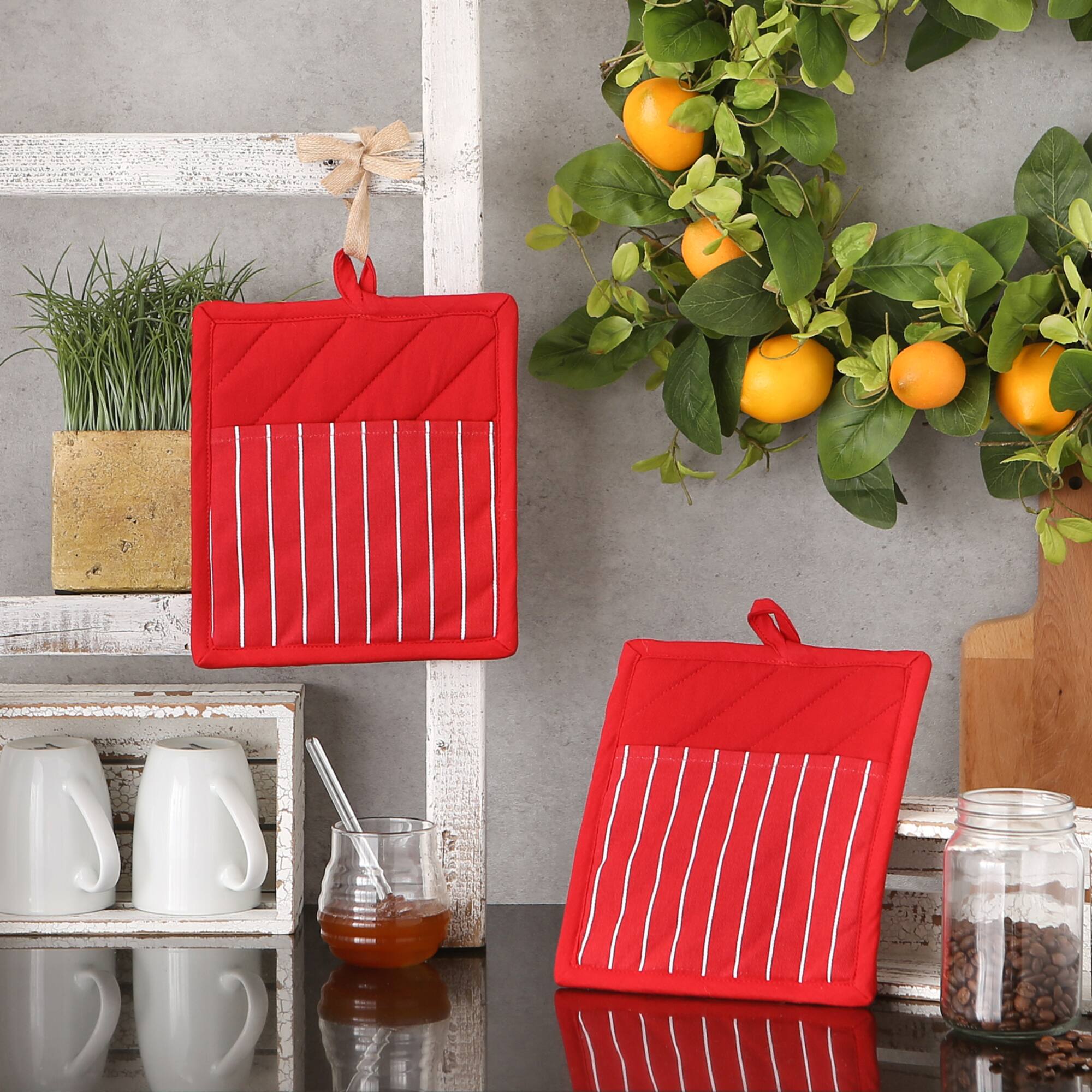 DII® Chef Stripe Potholders, 2ct.